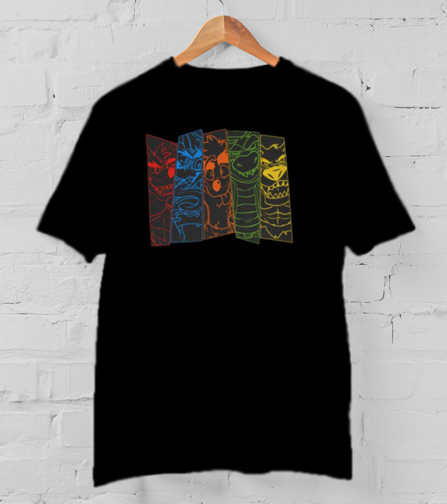 Vanscraps Wolf Vandroiy Multicolor Panel Characters T-Shirt
