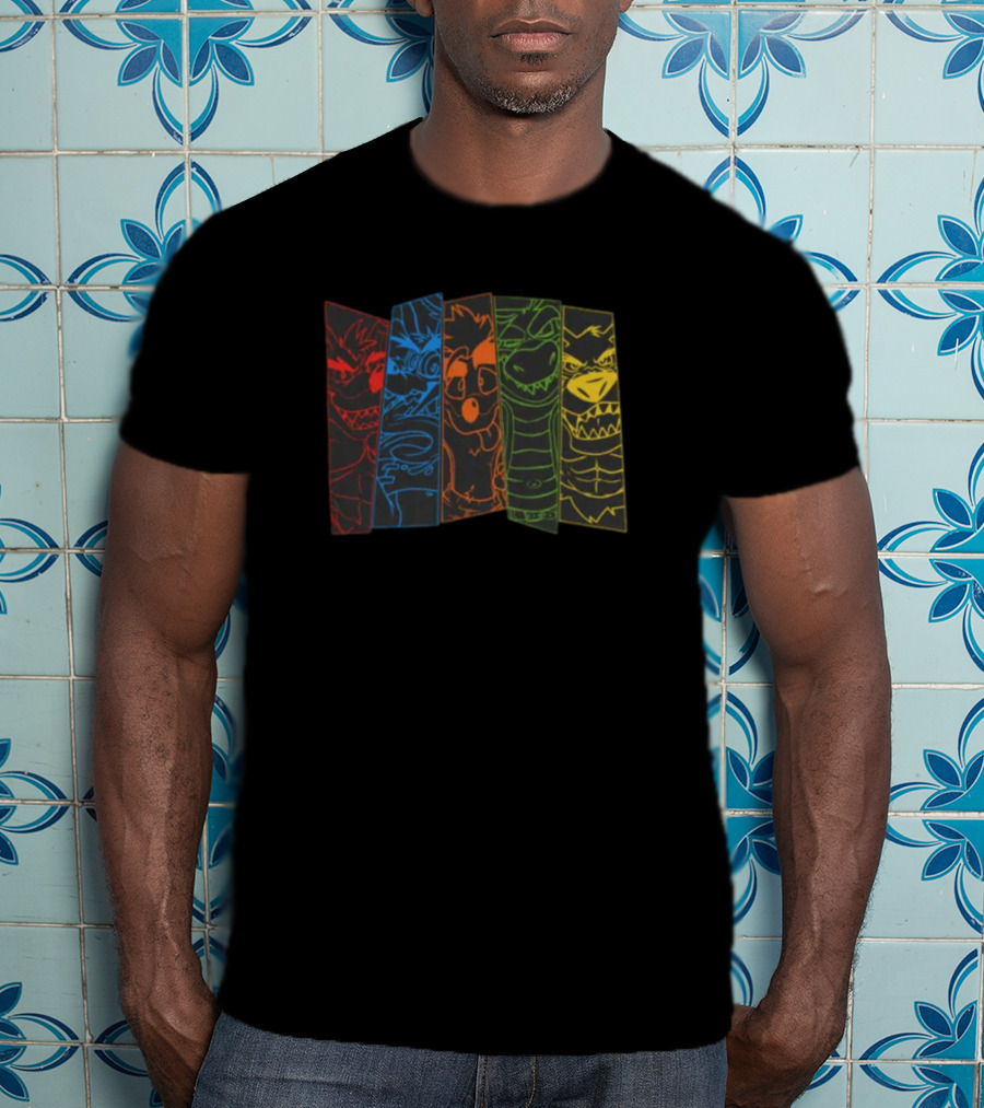 Vanscraps Wolf Vandroiy Multicolor Panel Characters T-Shirt