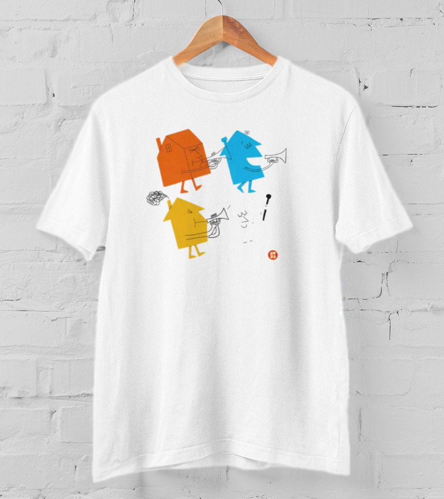 4 Houses Colorful Cartoon Characters T-Shirt