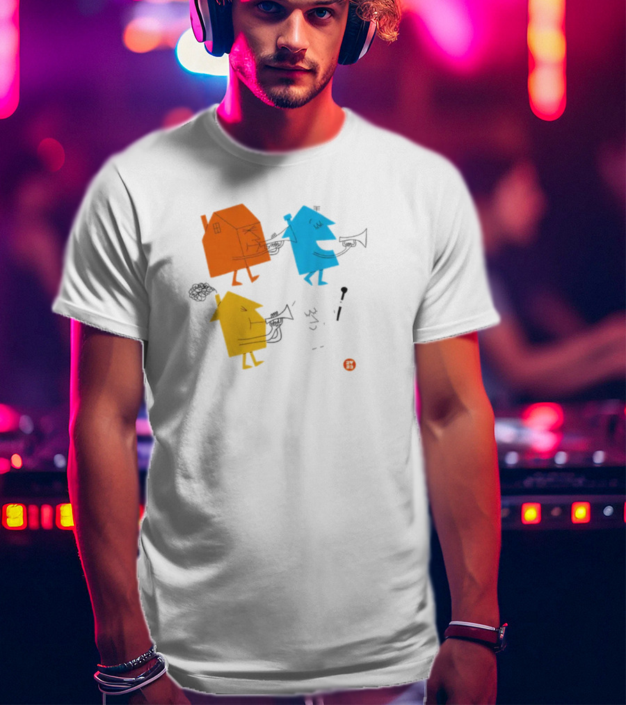 4 Houses Colorful Cartoon Characters T-Shirt