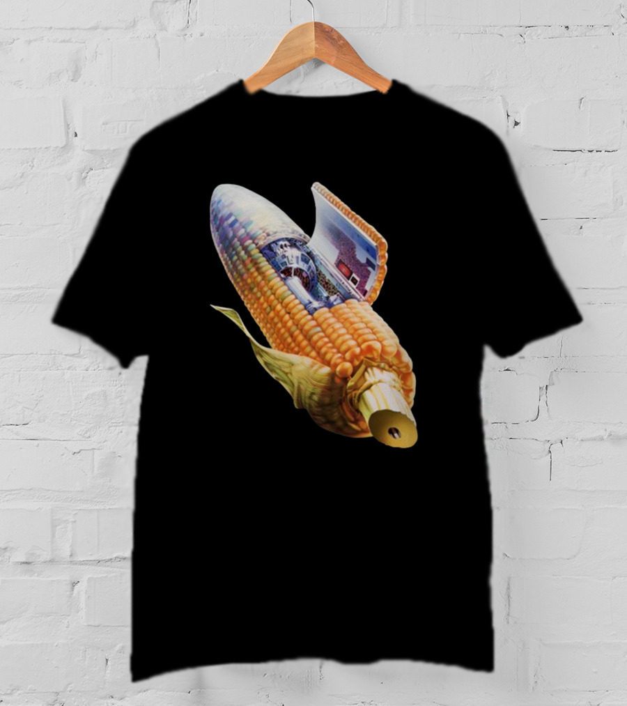 70s Sci-Fi Corn Grass Spacecraft Hybrid T-Shirt