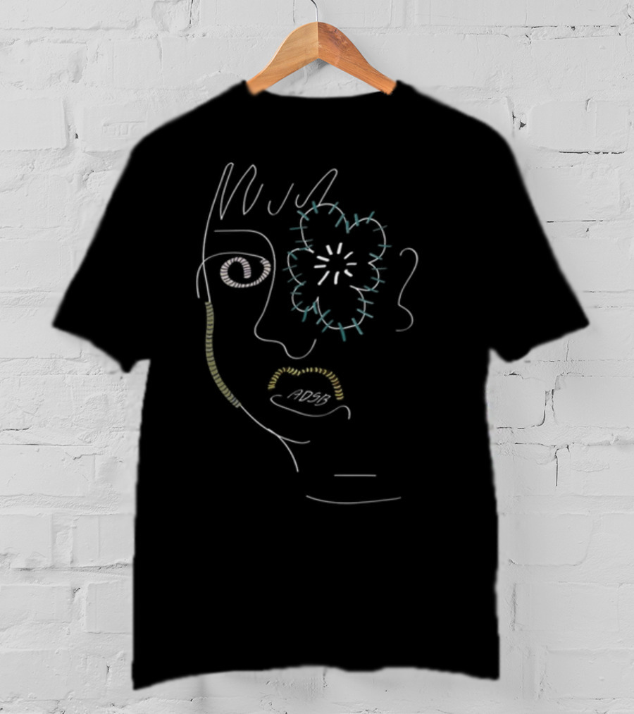 Andersson Bell ADSB Line Art Portrait With Flower Eye T-Shirt