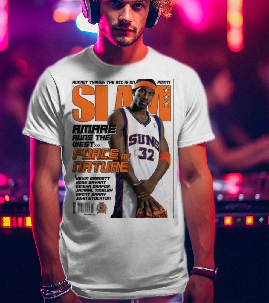 SLAM Amare Runs The West Force Of Nature Suns Basketball Star T-Shirt