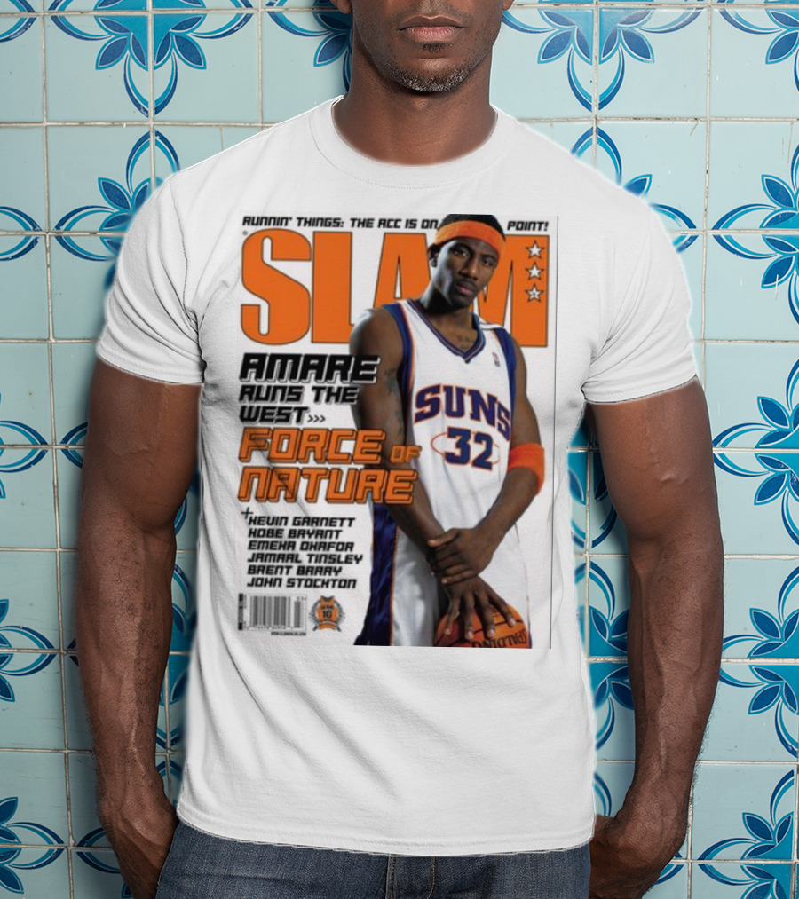 SLAM Amare Runs The West Force Of Nature Suns Basketball Star T-Shirt