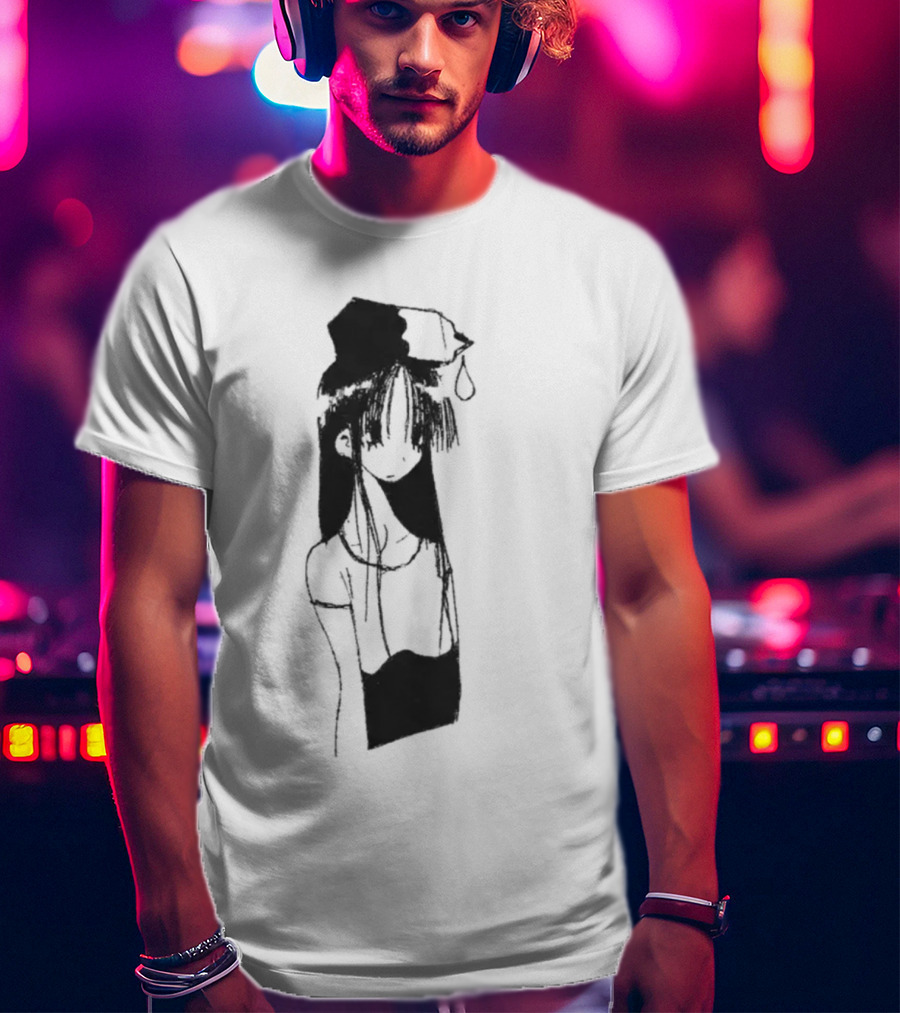 Milk Head Girl Anime Manga Style Oversized T-Shirt