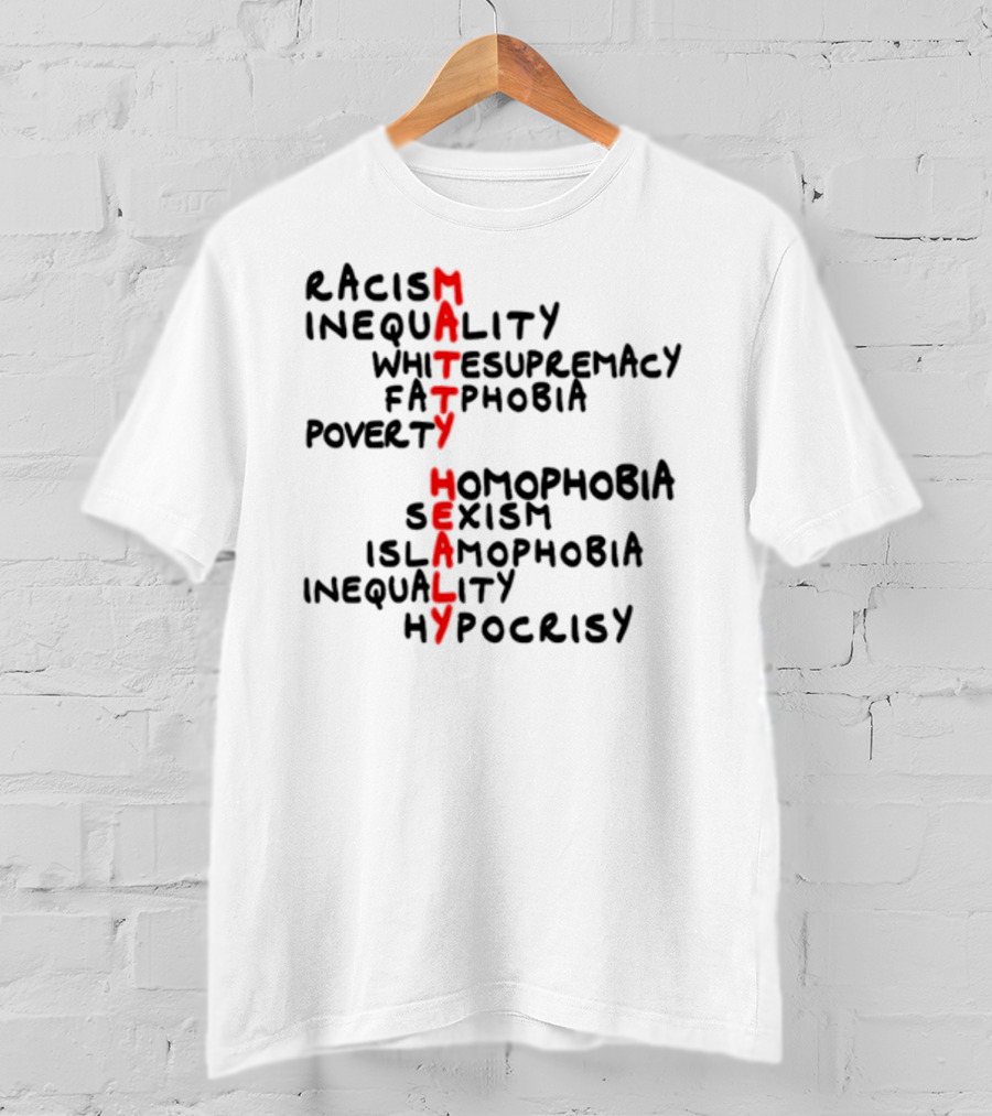 Goofy Goober Matty Healy Racism Inequality White Supremacy Fatphobia Poverty Homophobia Sexism Islamophobia Inequality Hypocrisy T-Shirt