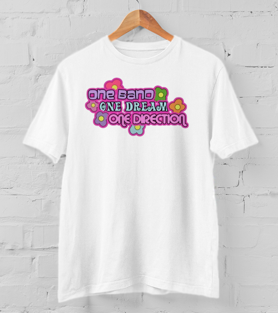 One Band One Dream One Direction Mustardyardpress Flowers T-Shirt