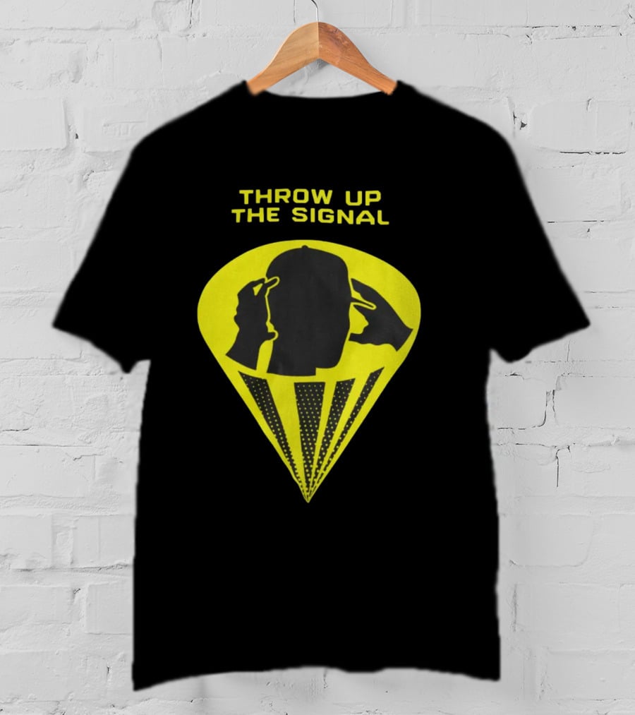 Trainboy100 Throw Up The Signal Iconic Head Silhouette With Light Beams T-Shirt