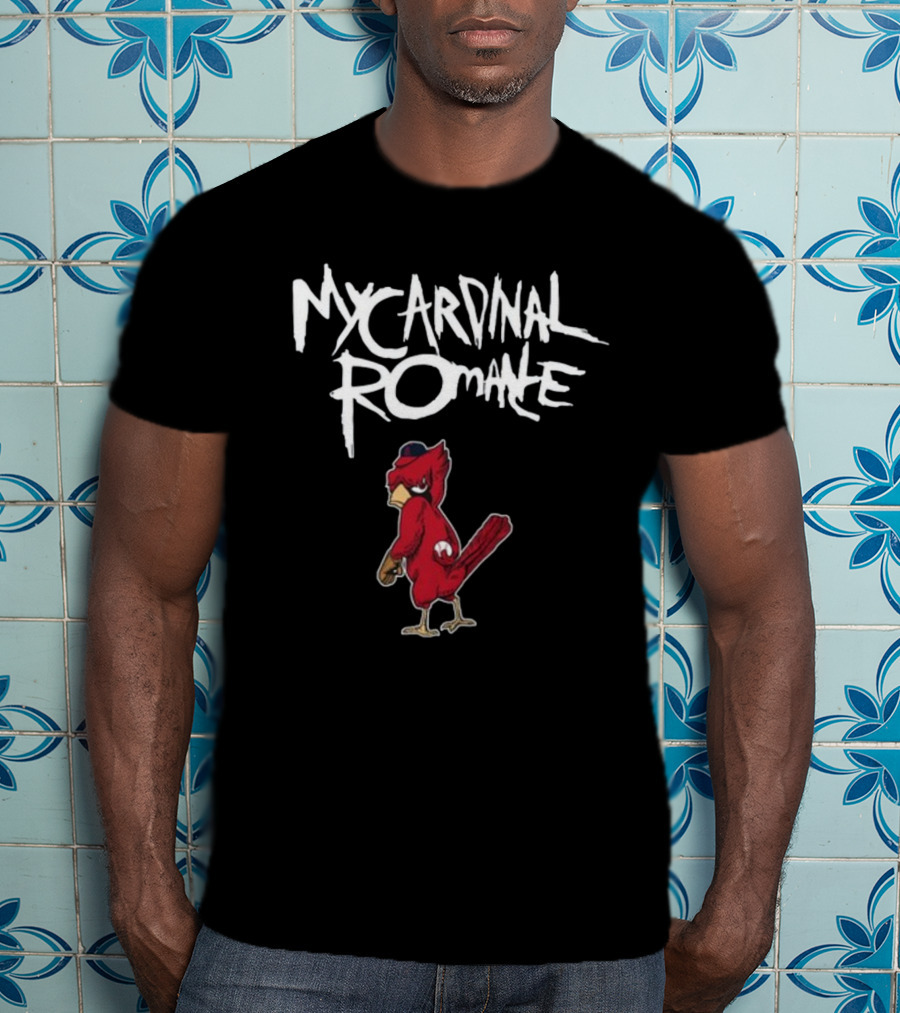 St Louis Cardinals My Cardinal Romance Bird Baseball Fan Mashup T-Shirt