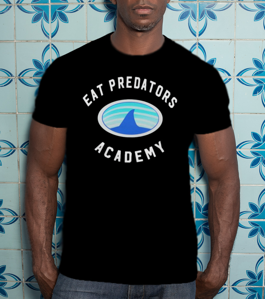 Eat Predators Academy Shark Fin Oval T-Shirt