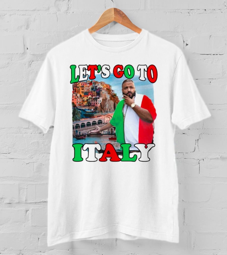 Funnyahhtees Let’s Go To Italy Dj Khaled Colorful Coastal Adventure T-Shirt