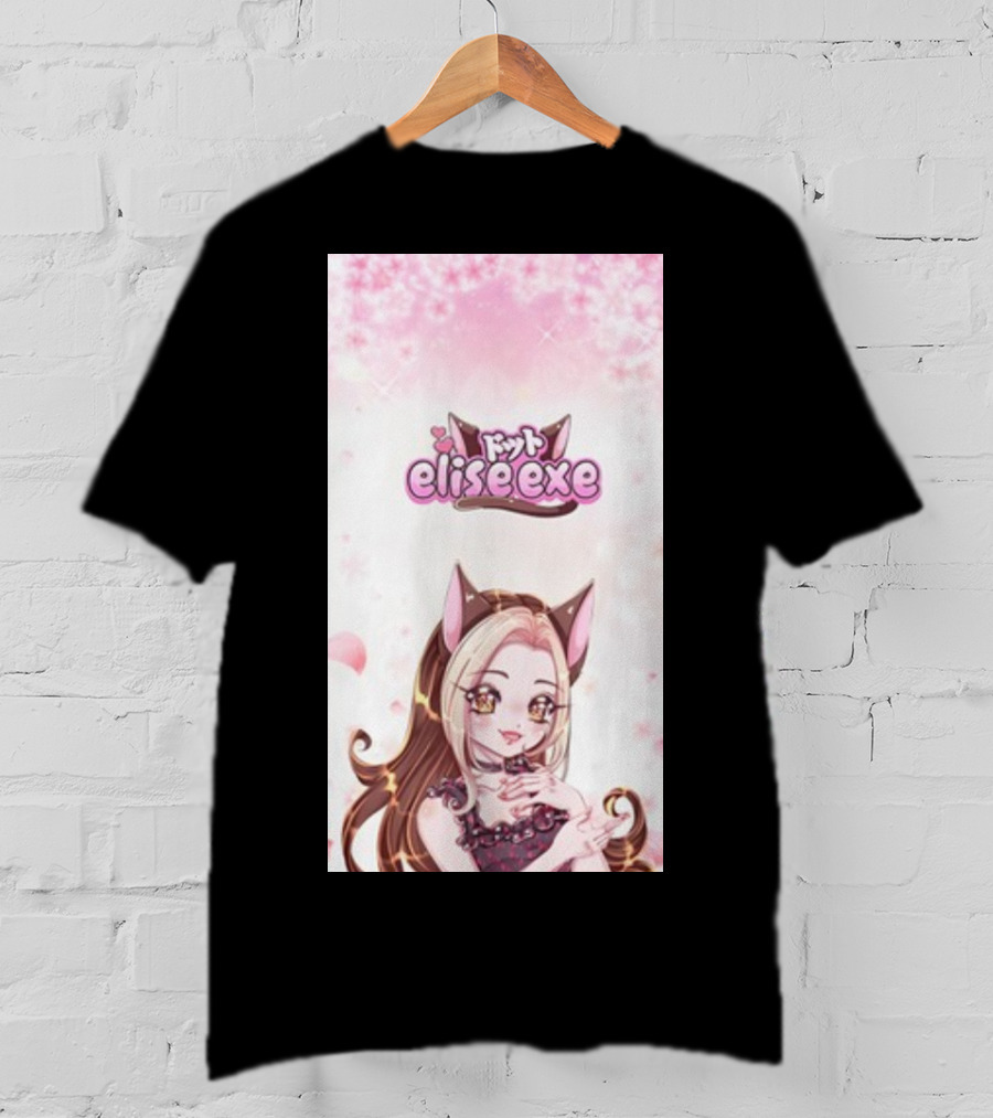 Elisedotexe Elise Exe Manga Character Aesthetic With Cat Ears And Sakura Blossoms T-Shirt