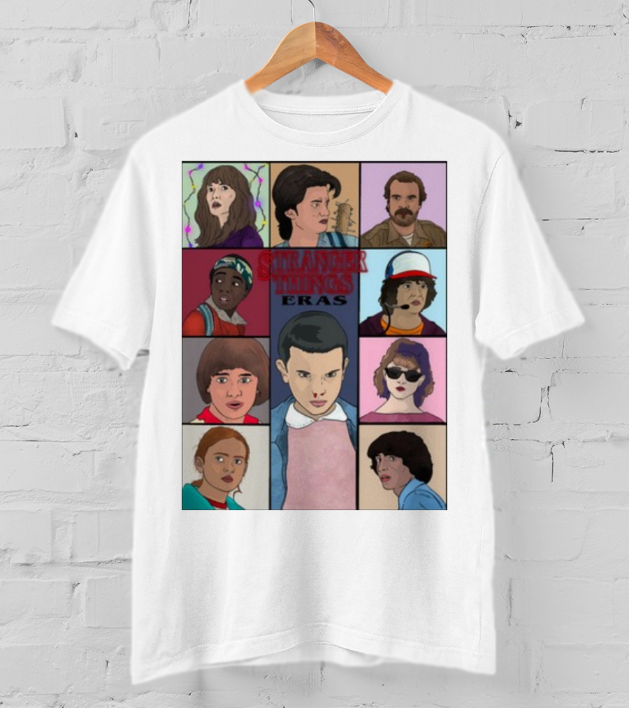 Stranger Things Eras Character Collage T-Shirt