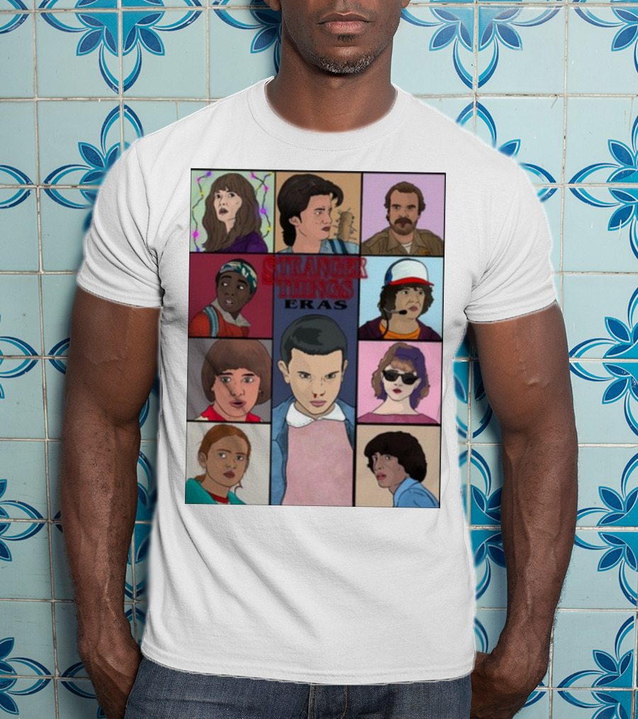 Stranger Things Eras Character Collage T-Shirt