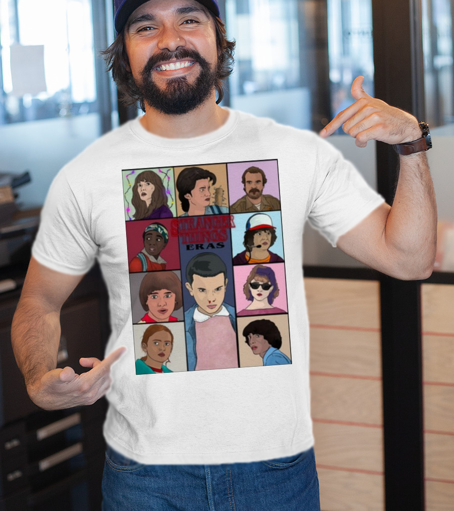 Stranger Things Eras Character Collage T-Shirt