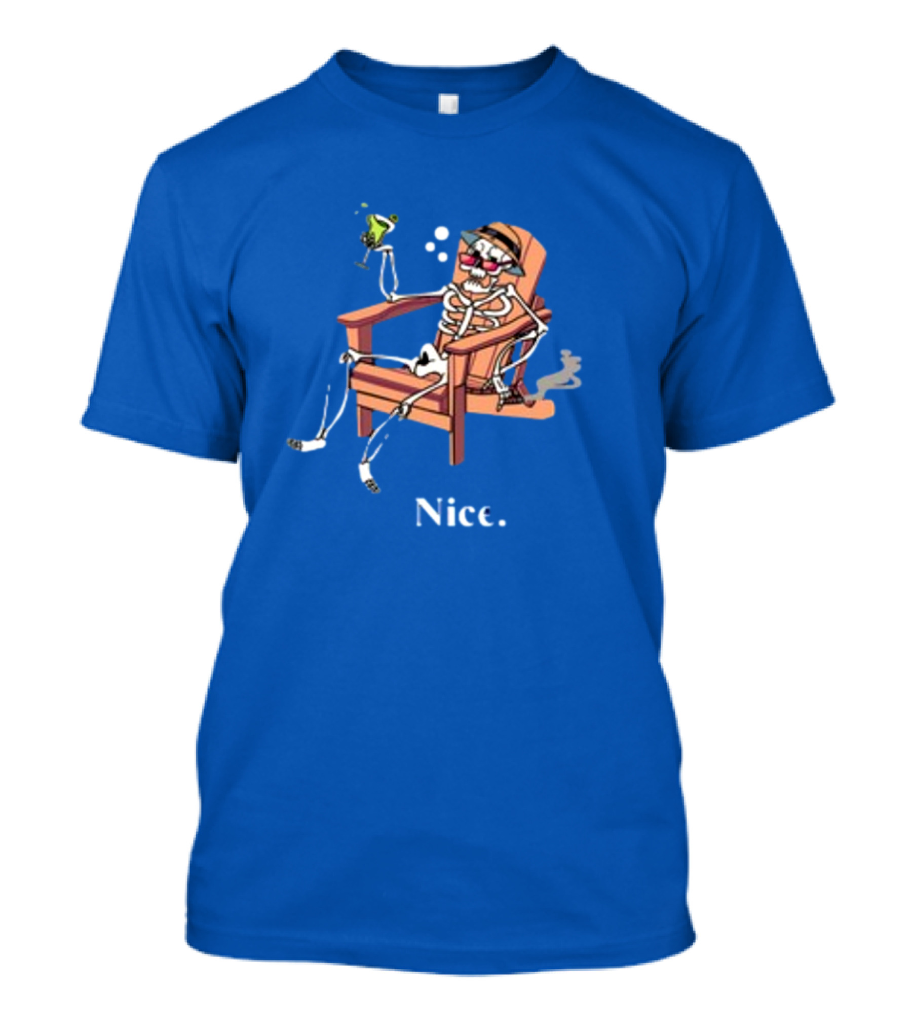 Ted Nivison Nice Skeleton In Beach Chair With Drink T-Shirt