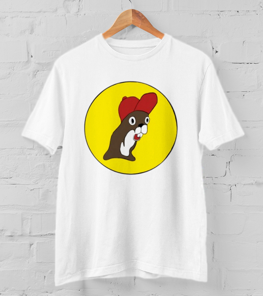 Baby Genius Beaver Red Cap Yellow Circle Buc-ee's Cup T-Shirt