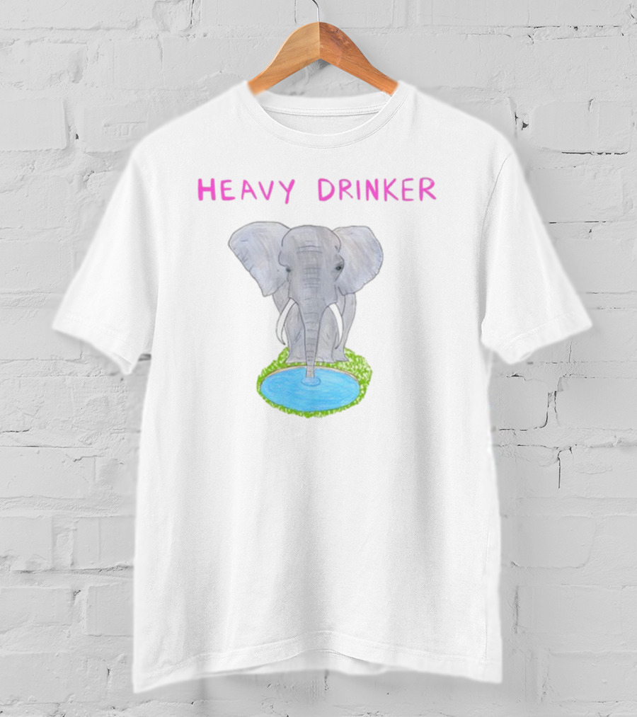Dave Portnoy Heavy Drinker Elephant Watering Hole Scene T-Shirt