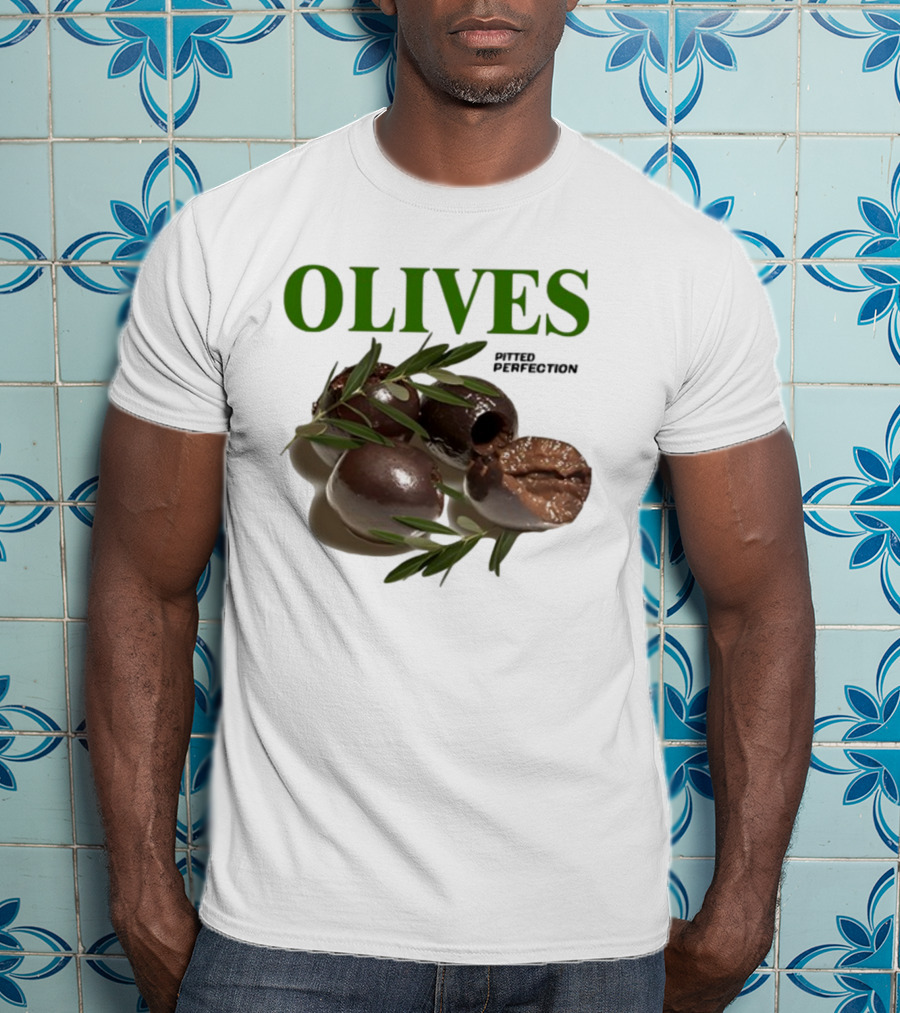 Olives Pitted Perfection Middleclassfancy Perfect In A Drink On A Plate T-Shirt