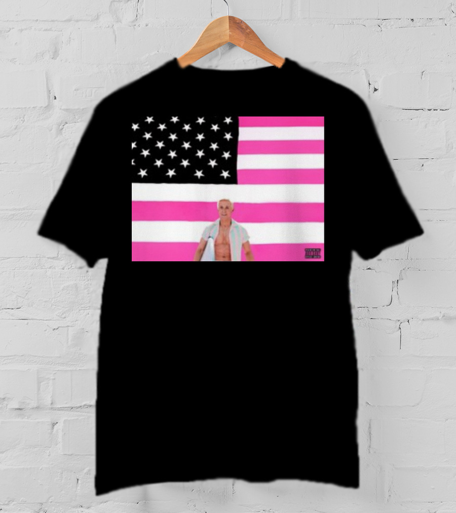 Ryan Gosling Pink Ish Tape American Flag Stars Explicit Content T-Shirt