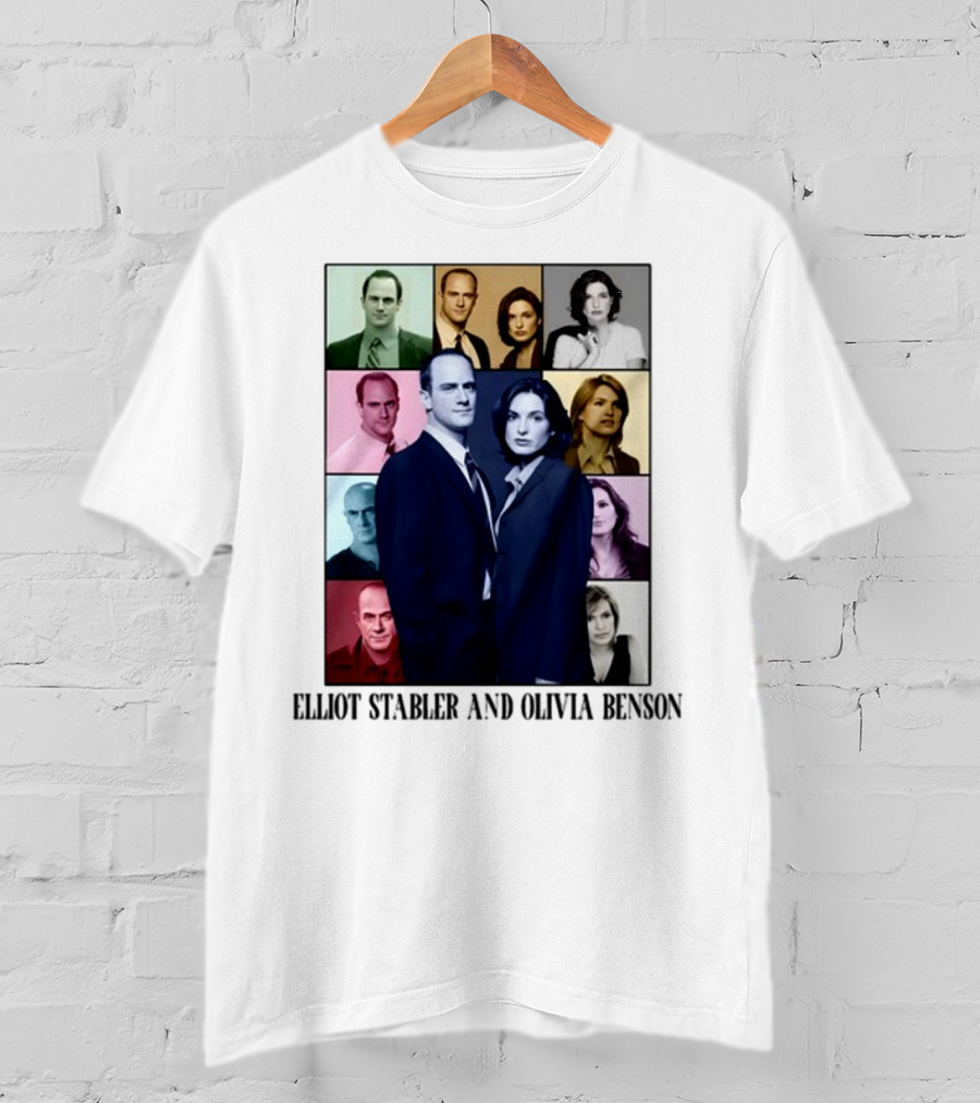 Elliot Stabler And Olivia Benson Collage Eras T-Shirt