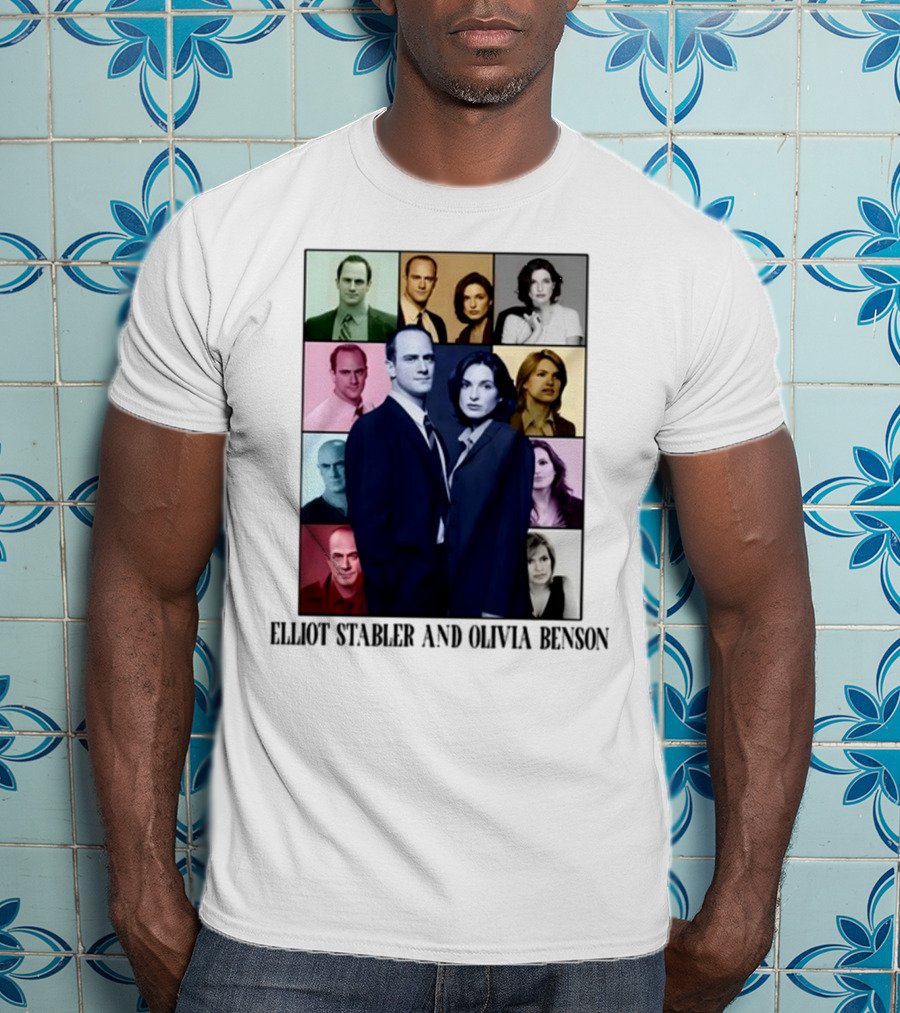 Elliot Stabler And Olivia Benson Collage Eras T-Shirt