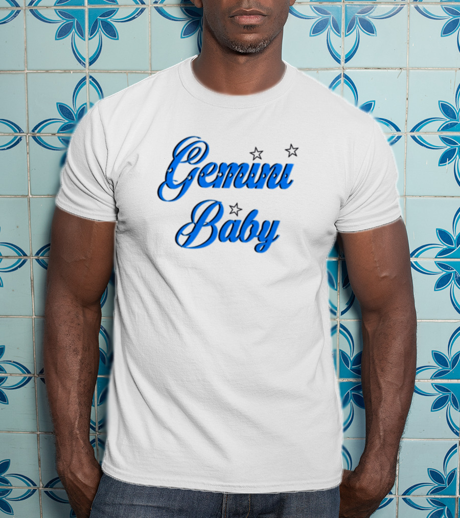 Beabadoobee Gemini Baby Blue Script With Stars T-Shirt