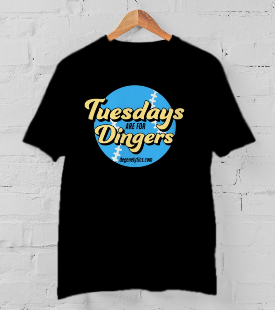 Tuesdays Are For Dingers Degeneltyics.com Football Stitch T-Shirt