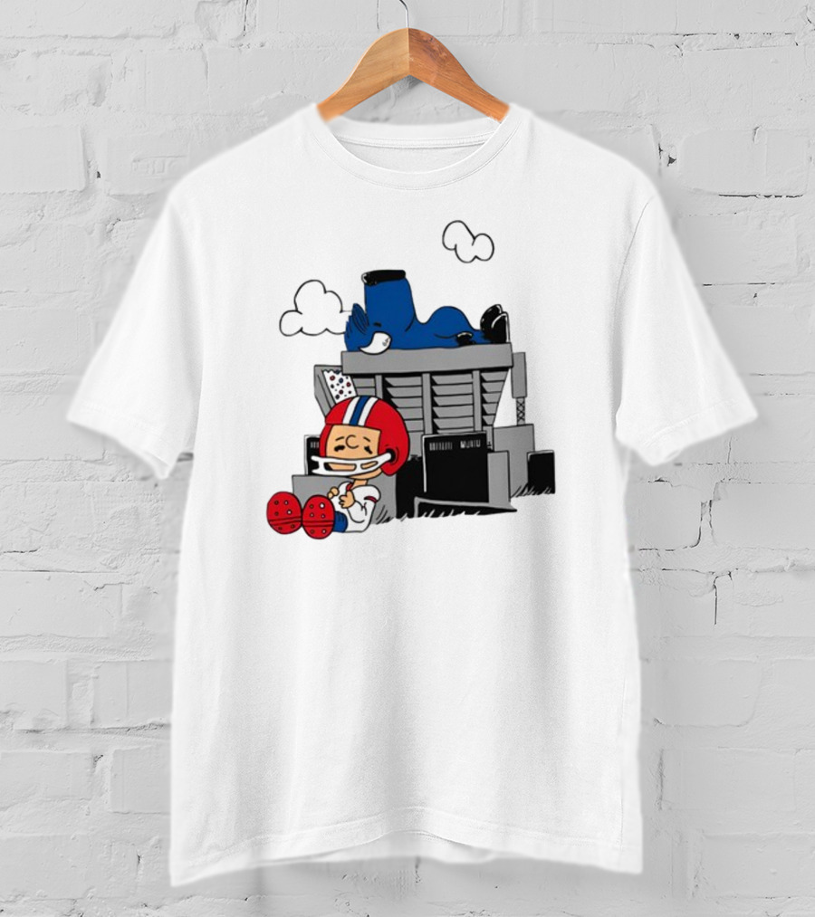 Waiting The Season Football Player Snoozing On Bleachers T-Shirt