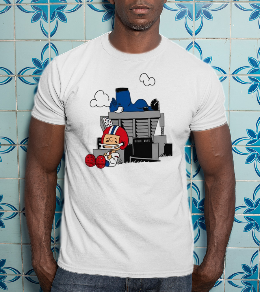 Waiting The Season Football Player Snoozing On Bleachers T-Shirt