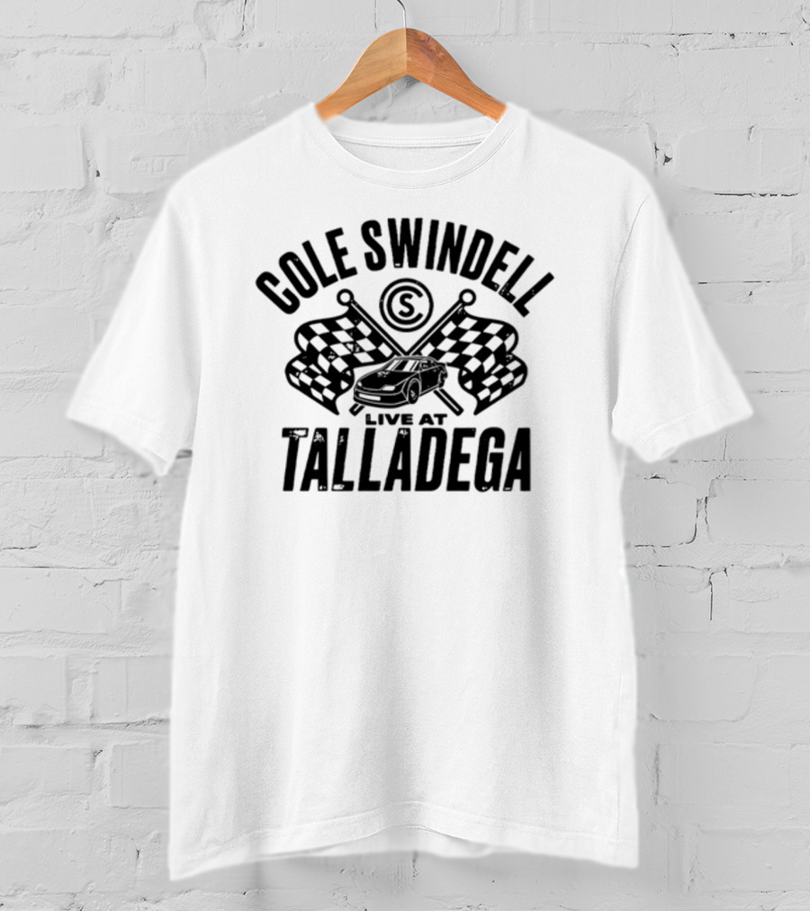 Cole Swindell Live At Talladega Racing Flags And Car T-Shirt