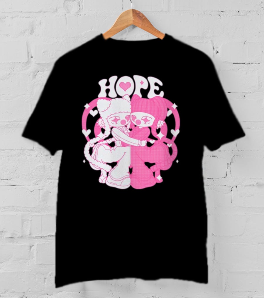 Lizigrace Hope Pink Hearts Embrace T-Shirt