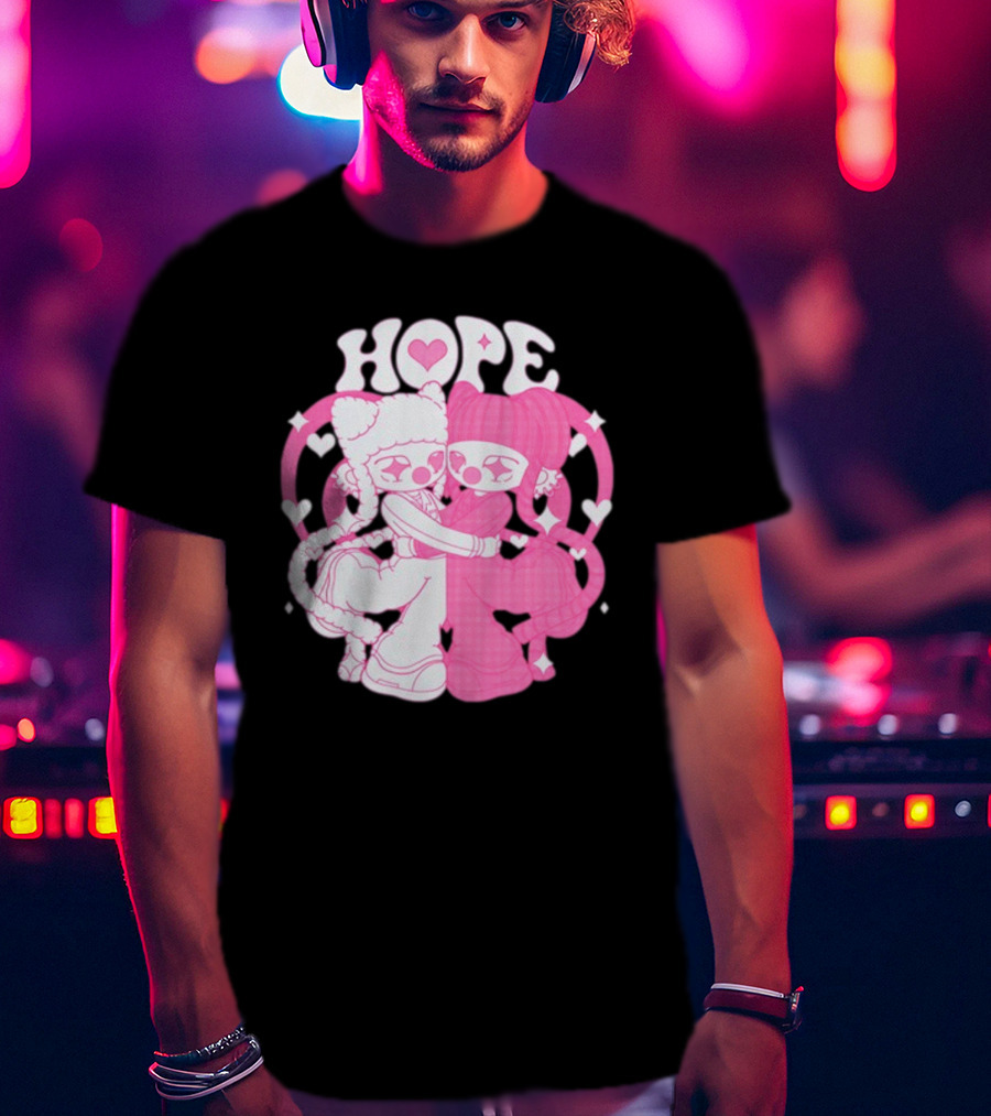 Lizigrace Hope Pink Hearts Embrace T-Shirt