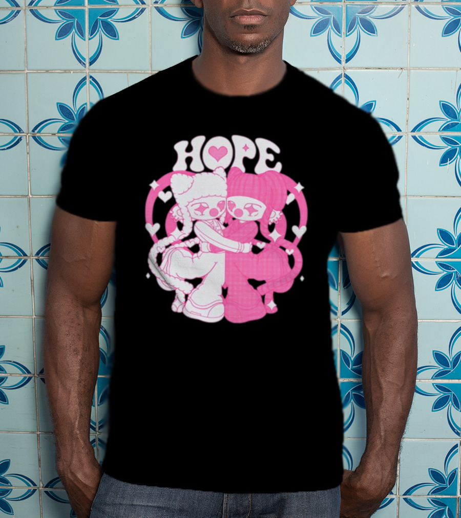 Lizigrace Hope Pink Hearts Embrace T-Shirt