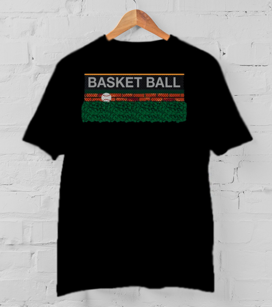 Obviousshirts Basketball Court Fence With Green Bushes T-Shirt