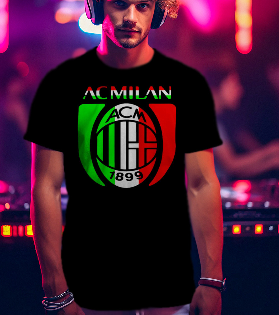 AC Milan ACM 1899 Logo Italy Flag T-Shirt