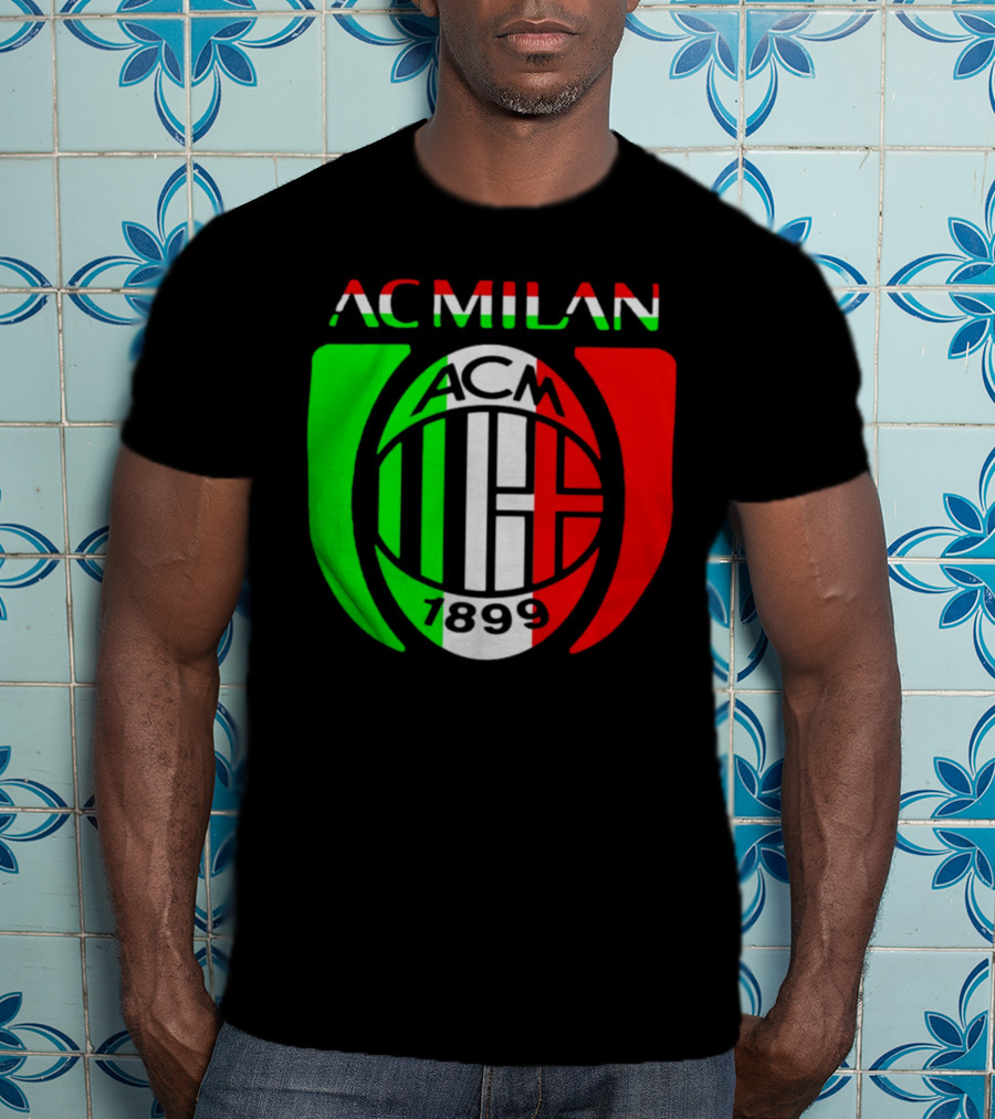 AC Milan ACM 1899 Logo Italy Flag T-Shirt