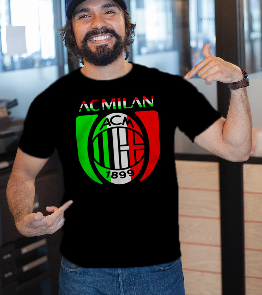 AC Milan ACM 1899 Logo Italy Flag T-Shirt