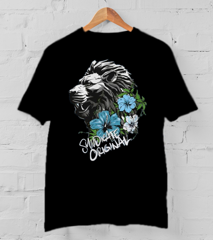 Syndicate Original Lion With Blue Flowers T-Shirt