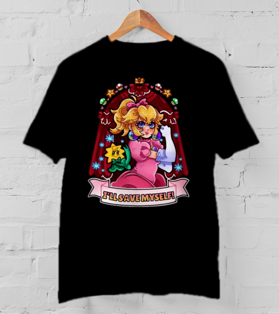 Jamealipuff I'll Save Myself Princess Parody With Flowers And Stars T-Shirt