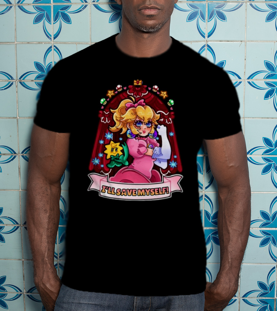 Jamealipuff I'll Save Myself Princess Parody With Flowers And Stars T-Shirt