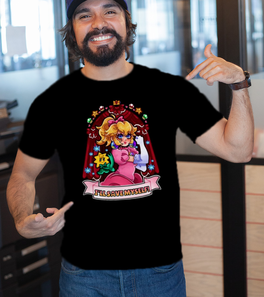 Jamealipuff I'll Save Myself Princess Parody With Flowers And Stars T-Shirt