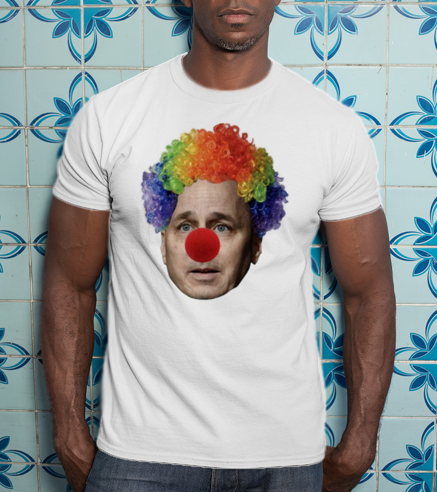 Burdenburner Brian Clownman Rainbow Wig Red Nose Face T-Shirt