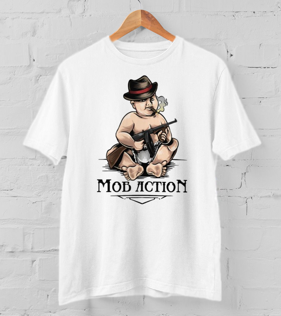 Jackass Baby Capone Mob Action Cigarette Fedora Gun T-Shirt
