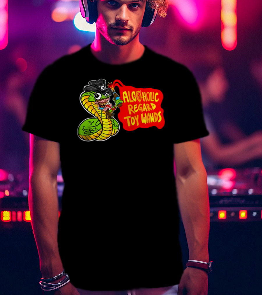 ALCOHOLIC REGARD TOY WANDS Snake Pirate Drinking T-Shirt