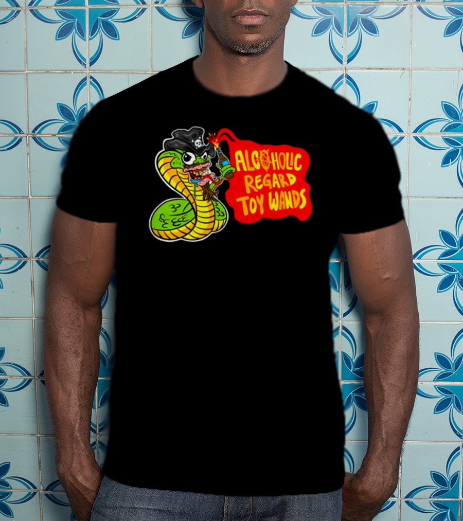 ALCOHOLIC REGARD TOY WANDS Snake Pirate Drinking T-Shirt