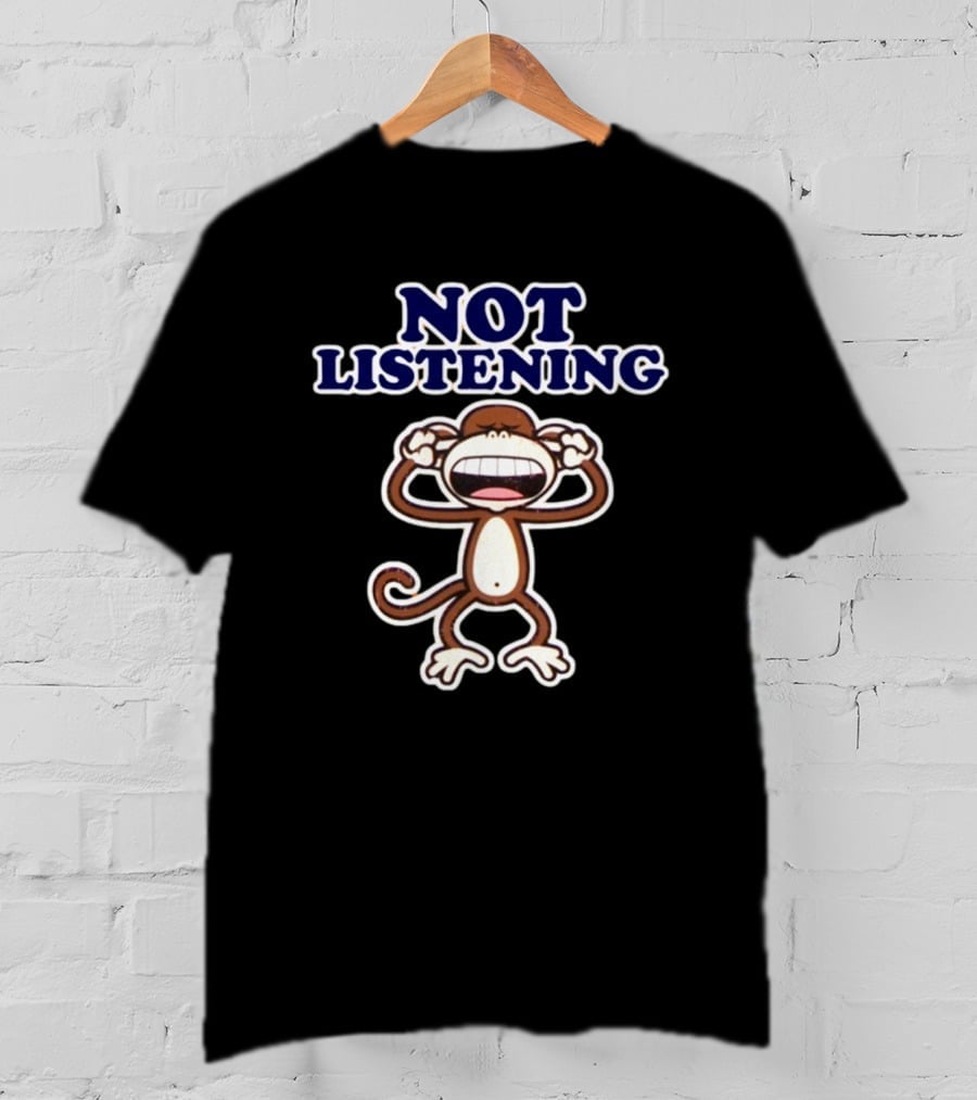 Bobbyjack Not Listening Monkey Covering Ears T-Shirt