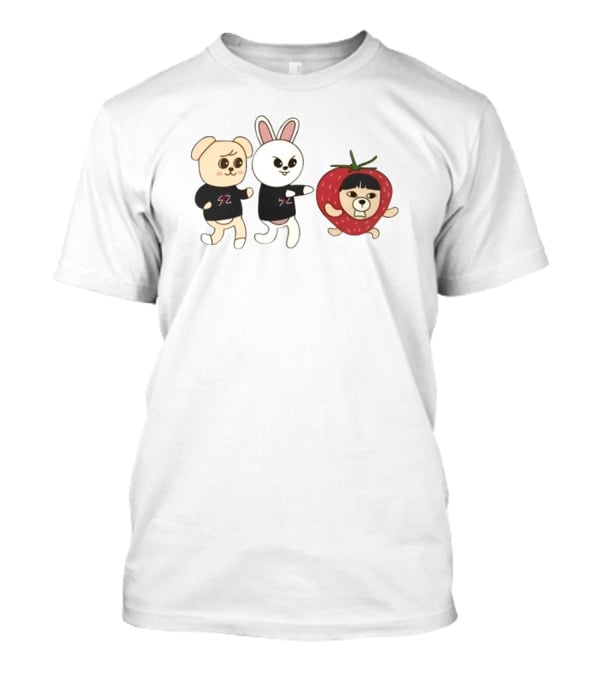 Leebit Puppym Skzoo Chasing Strawberry Chuu Characters T-Shirt