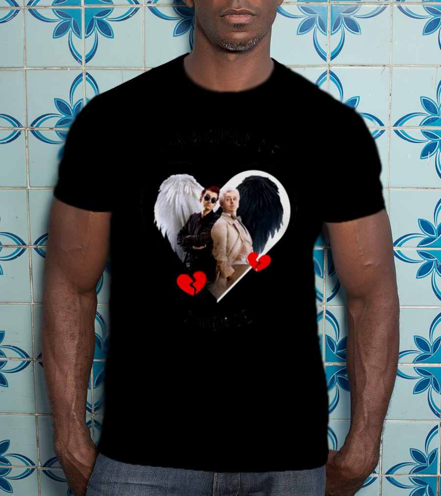 Azirasbraincell Good Omens I'm A Child Of Divorce Heart Wings Broken Heart T-Shirt