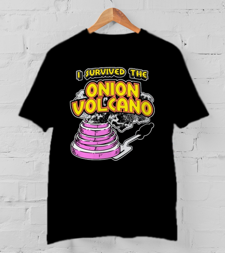 I Survived The Onion Volcano Hibachi Grill Smoke Spatula Scene T-Shirt